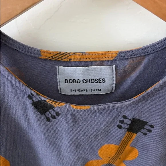 Bobo Choses Purple Dress with Orange Guitar Print - Picture 3 of 3